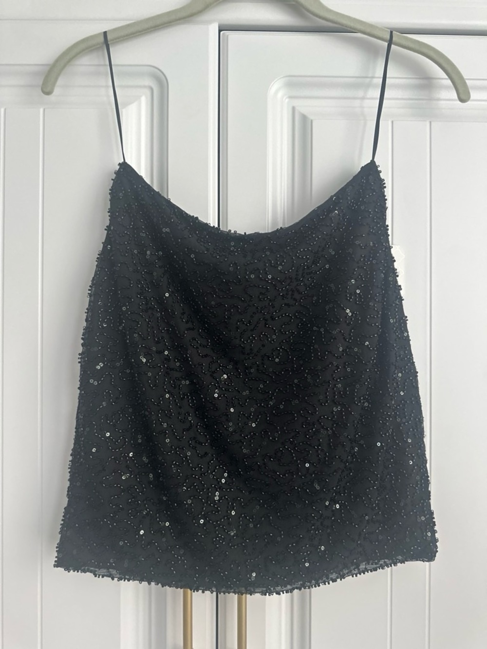 Altar'd State black sequined mini skirt featuring high-waisted design. Sz Small